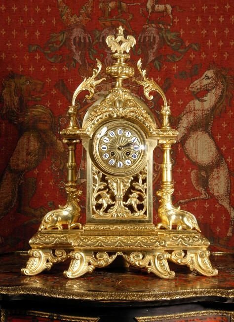 Japy Freres Classical Gilt Brass Clock. ~ French - Circa 1870 ~